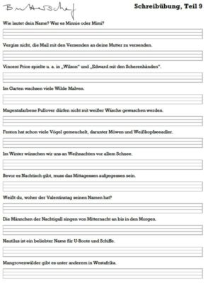 Schreibübung Sütterlin Download