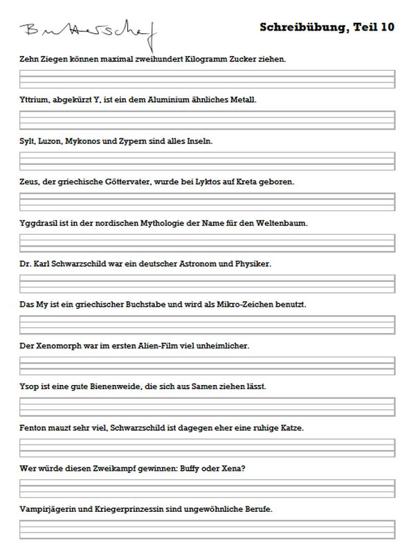Download Sütterlin Schreibübung Teil 10